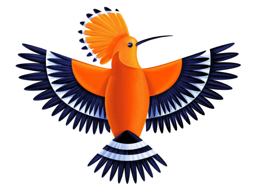 mascot with wings spread