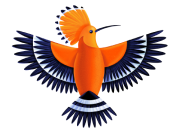 mascot with wings spread