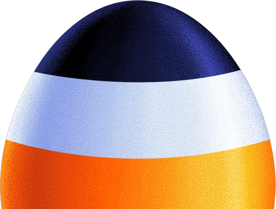 An egg painted in Hoopo colours